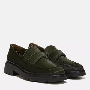 Vince Robin pony hair loafers - green, women’s 8